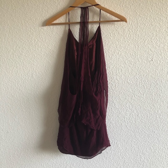 Wine red low back dress - Picture 2 of 2